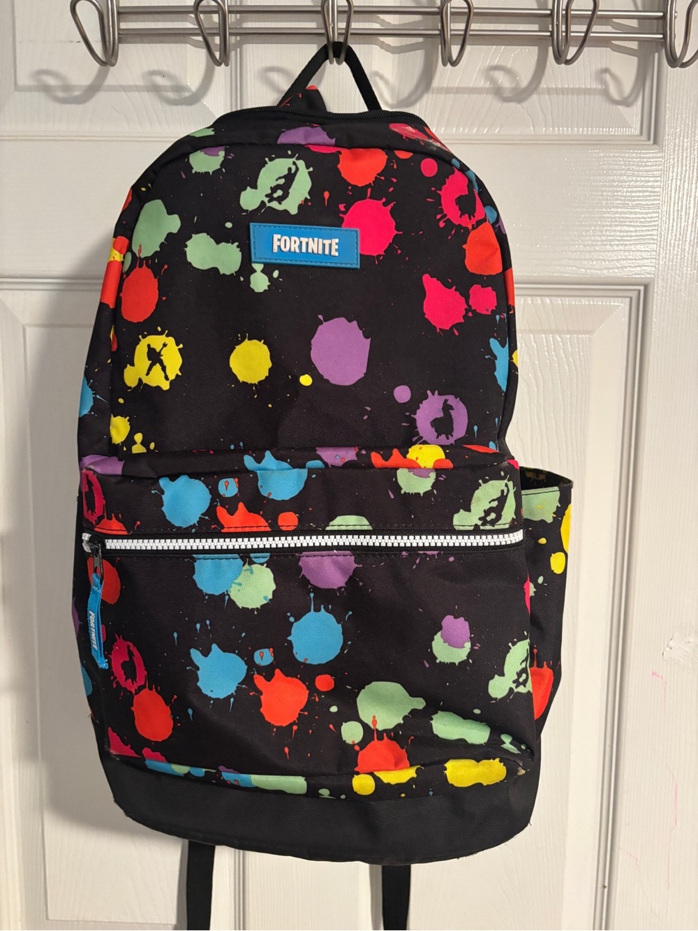 Fortnite Kids Black Backpack with Multicolor Paint-Splash Design